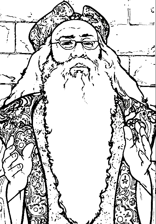 coloriage Dumbledore albus le directeur de poudlard